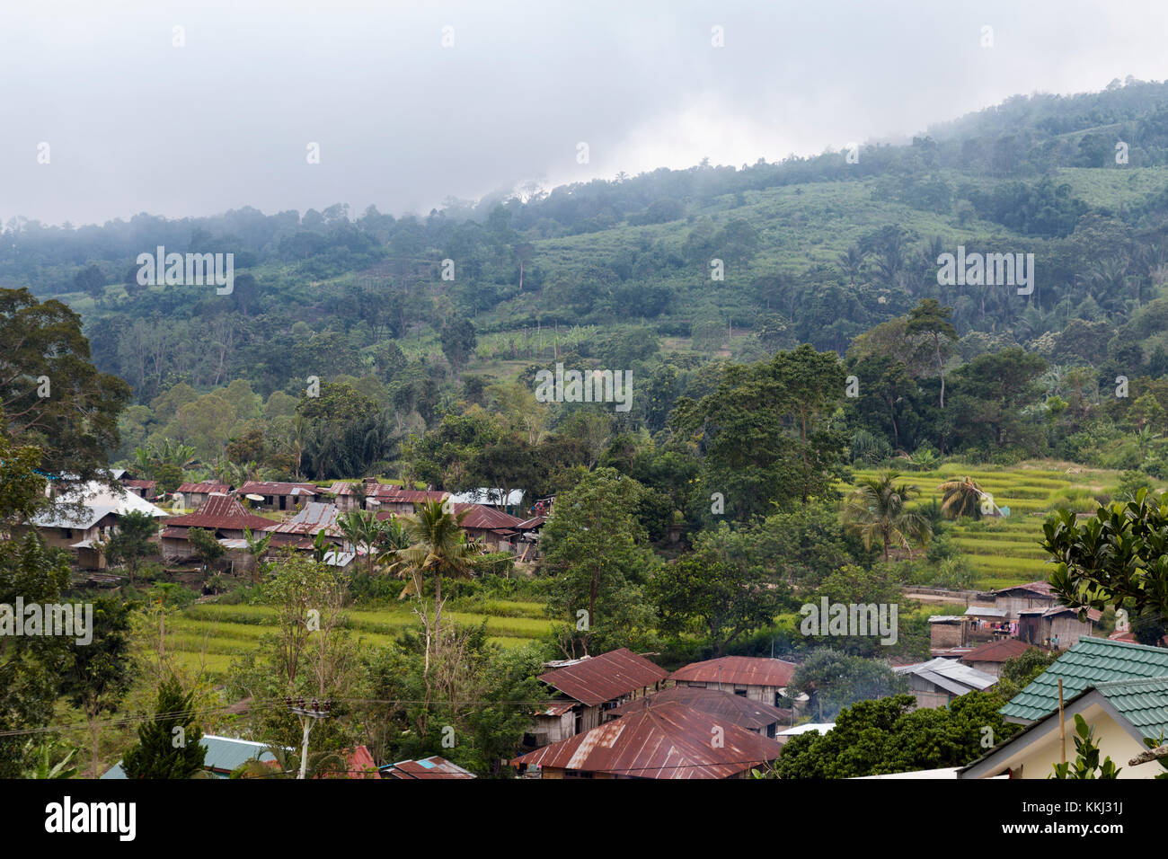 Pemandangan sawah dan gunung dari lokasi tanah dijual di Sukun Malang