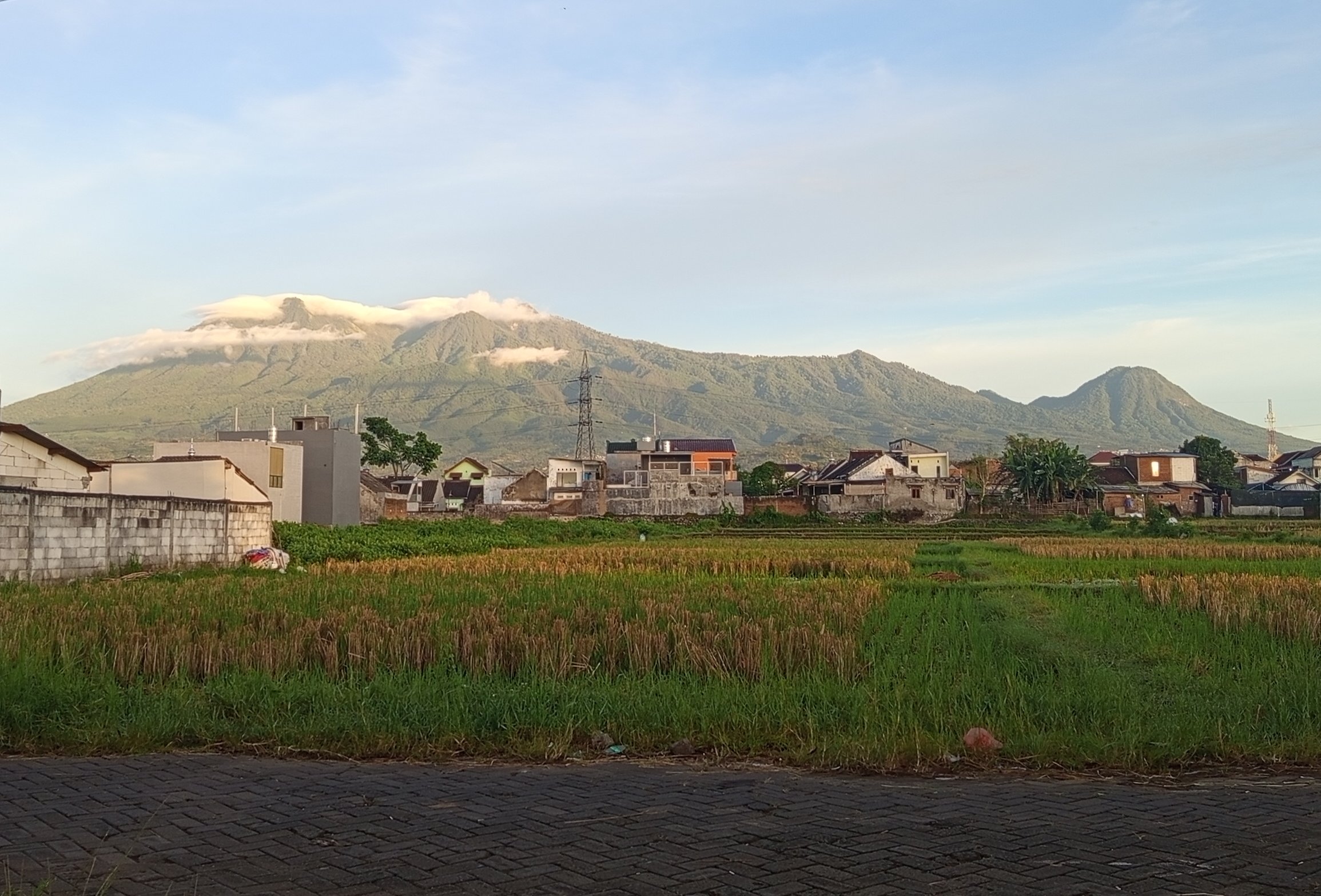 Greenhouse 6x12 meter dan pemandangan gunung di atas tanah kavling Malang Kota